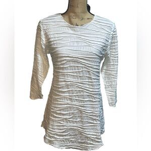 Carol Turner White Fiore Classic Shirttail Tunic Top Women’s Blouse size XSmall